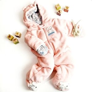 3-6 Months Pink Bunny Baby Bunting Snow Suit